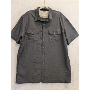 Eddie Bauer Mens Button‎ Down Shirt Short Sleeve Gray Pattern Size Large